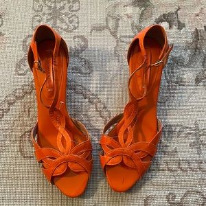 BCBG Max Azria size 8 1/2 B orange sandals